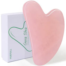 Cargar imagen en el visor de la galería, huefull Herramienta Guasha para cara y cuerpo, herramienta facial Gua Sha de cuarzo rosa para cuidado personal, aliviar tensiones y reducir la hinchazón, regalo de cuidado de la piel para hombres  A19
