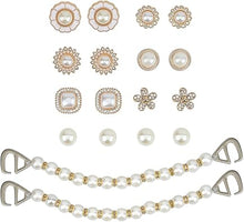 Cargar imagen en el visor de la galería, Encantos brillantes para zapatos, decoraciones de zapatos para mujer, cadenas de perlas, accesorios de zapatos rosados, dijes de flores para zapatos, estilo propio a22
