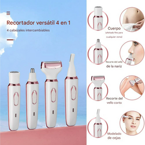 Afeitadora eléctrica 4 en 1 para mujer, recargable, resistente al agua