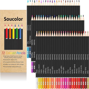 72 lápices de colores con caja de lata para escuela, oficina y arte a24