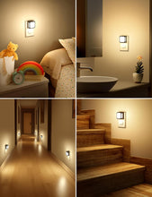 Cargar imagen en el visor de la galería, KINDEEP Paquete de 2 luces LED de noche para baño enchufables a la pared A19
