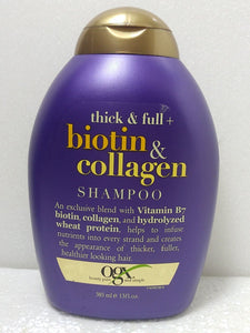 Champú voluminizador extrafuerte con colágeno y biotina 13oz