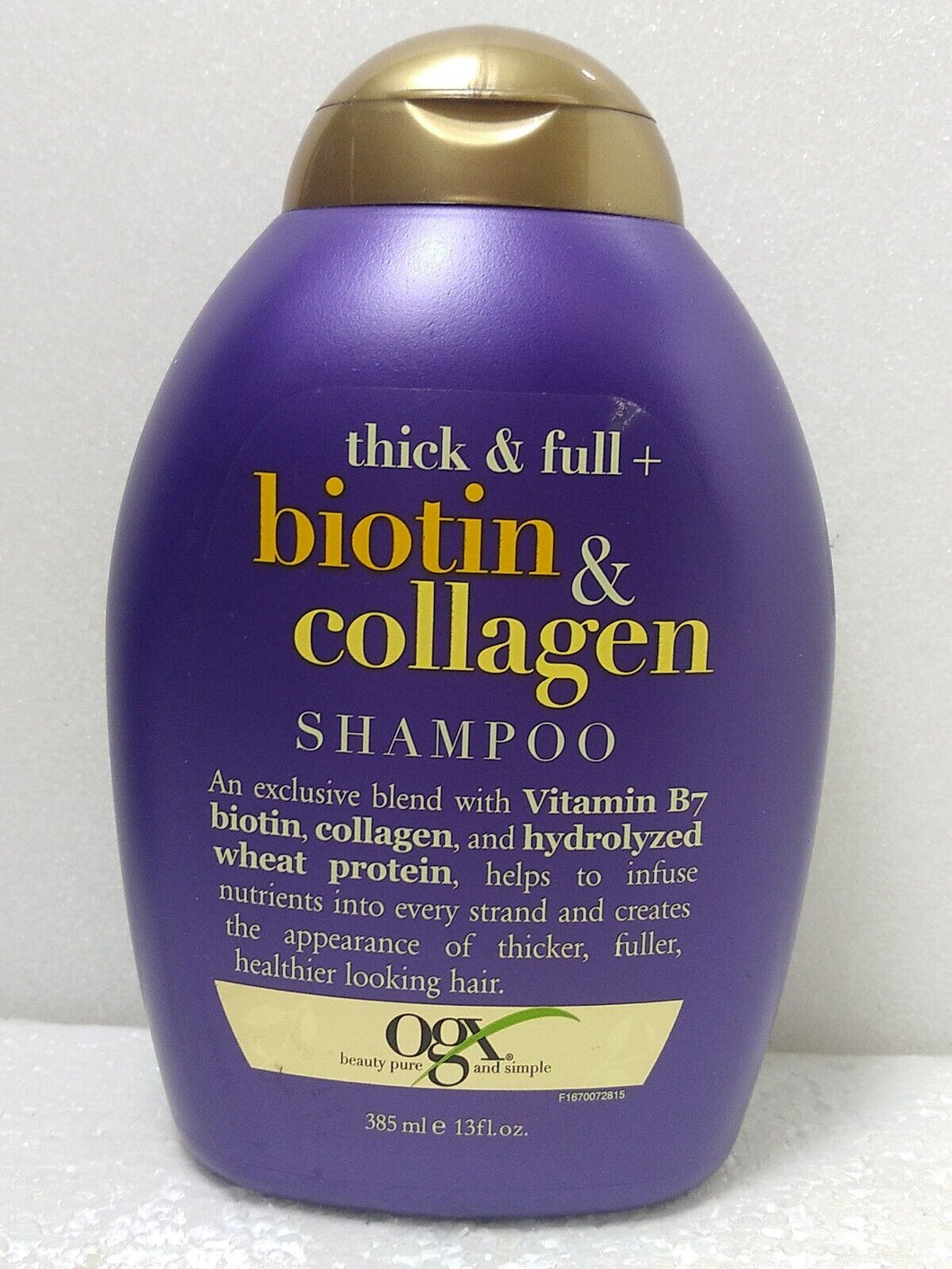 Champú voluminizador extrafuerte con colágeno y biotina 13oz