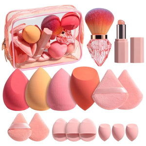 Juego de esponjas de maquillaje BS-MALL Triangle Puff 16 piezas con cepillo