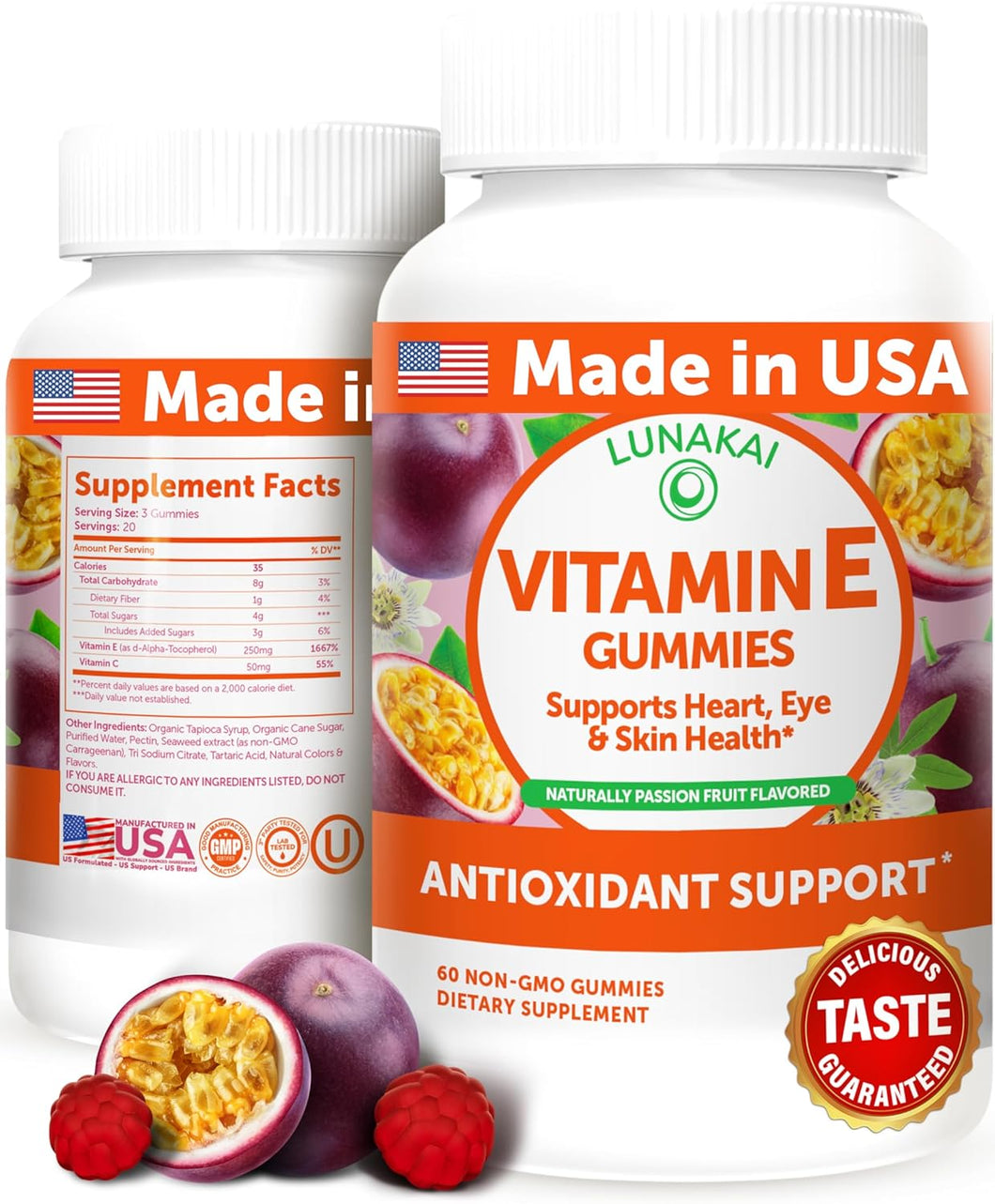 Gomitas de vitamina E de 400 UI con vitamina C