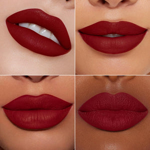 Lápiz labial rojo oscuro para mujer, color permanece de larga duración A19