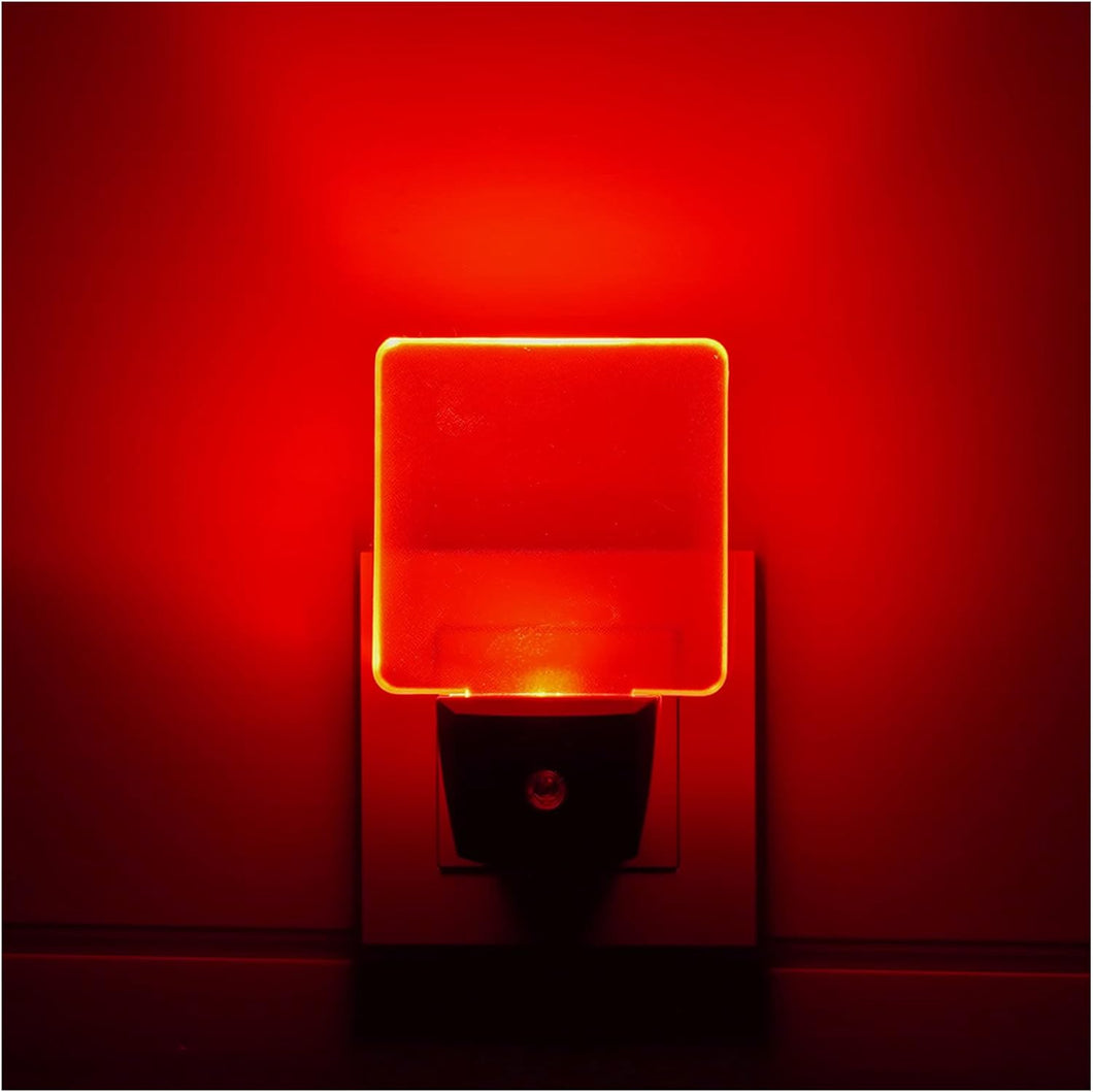 Paquete de 2 luces LED de noche con enchufe de 0.5 W con sensor de atardecer a amanecer, color rojo LN23