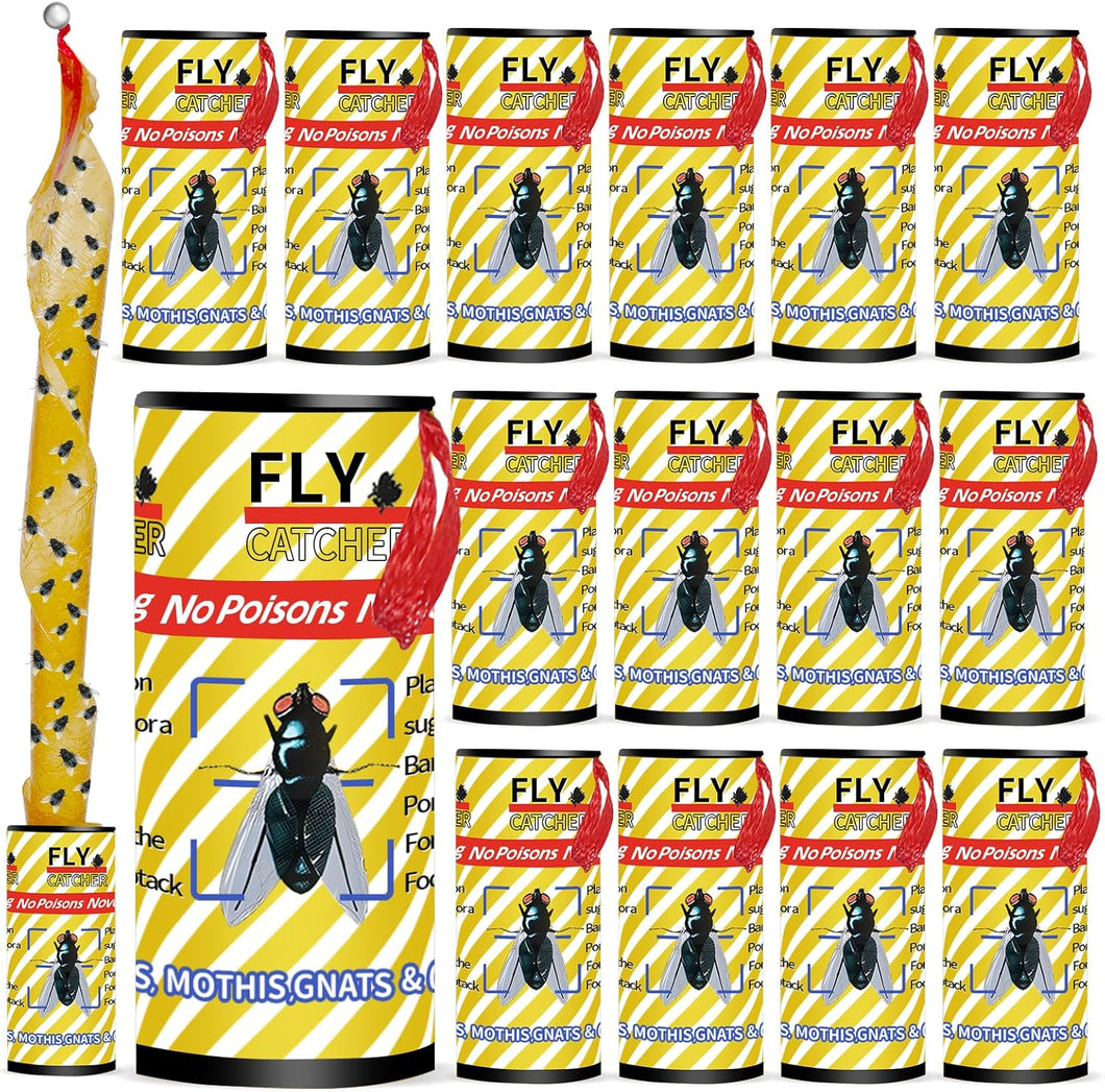 Paquete de 16 cintas Pestoptek para moscas para interiores y exteriores,