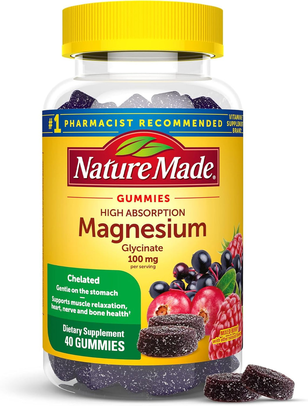 Gomitas de magnesio 100 mg, 40 gomitas
