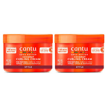 Cargar imagen en el visor de la galería, Cantu Crema rizadora de coco para cabello natural con manteca de karité pura, 12 onzas (paquete de 2) A19
