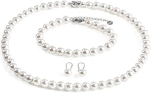 Cargar imagen en el visor de la galería, Juego de collar de perlas para mujer 3 piezas
