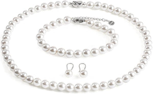 Juego de collar de perlas para mujer 3 piezas