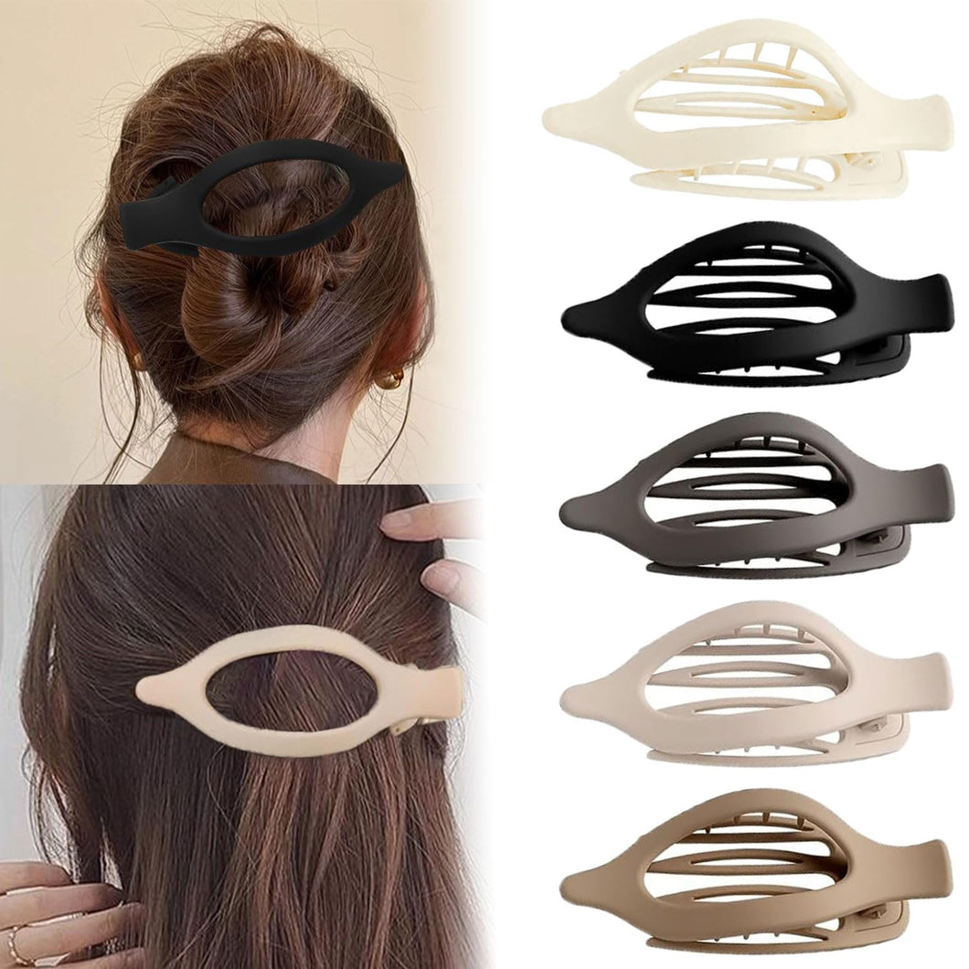 Paquete de 5 pinzas planas para el cabello para mujer, pinzas de pelo francesas para cabello fino, A21