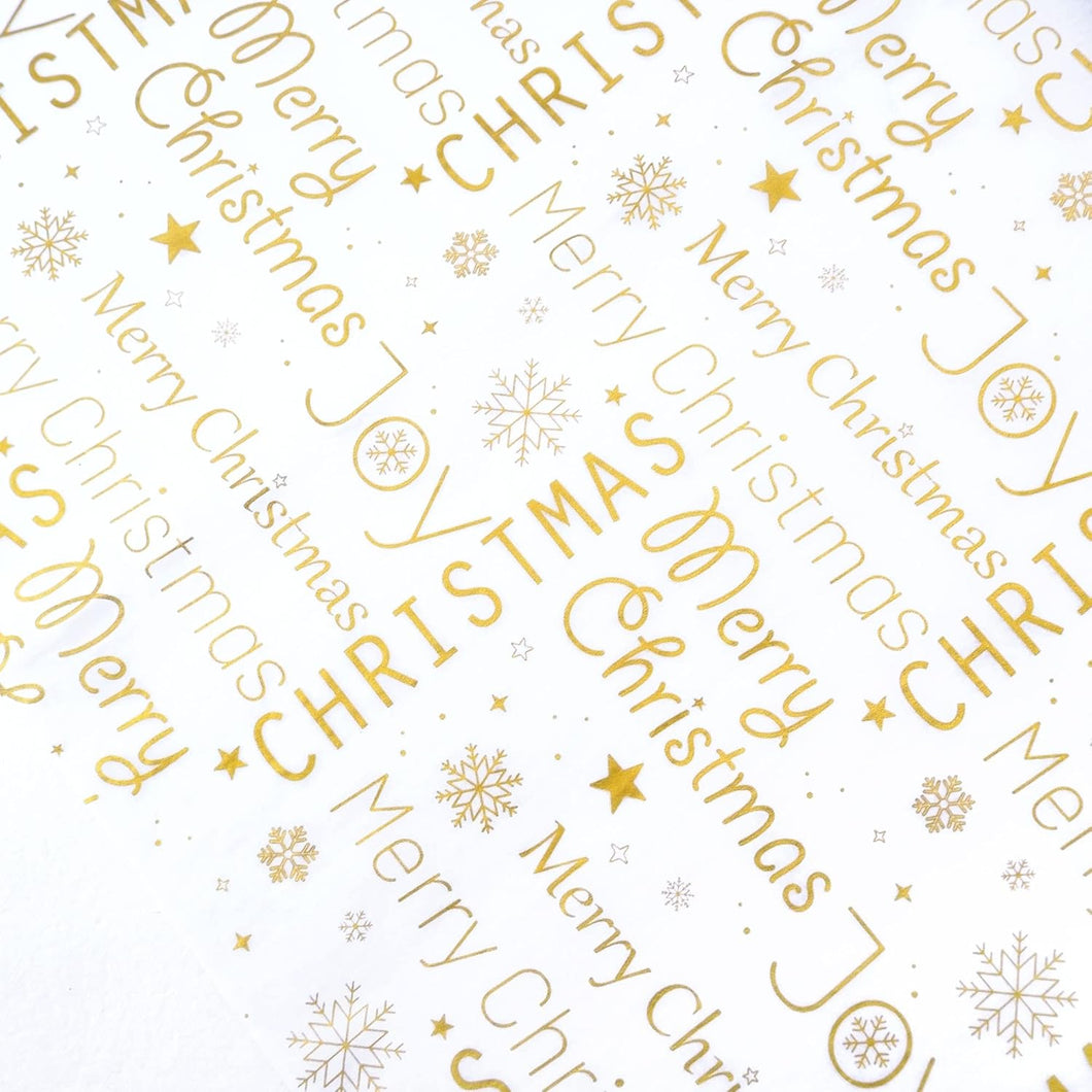 MR FIVE 60 hojas de papel de seda de Navidad blanco con dorado a granel, 20 x 14 pulgadas