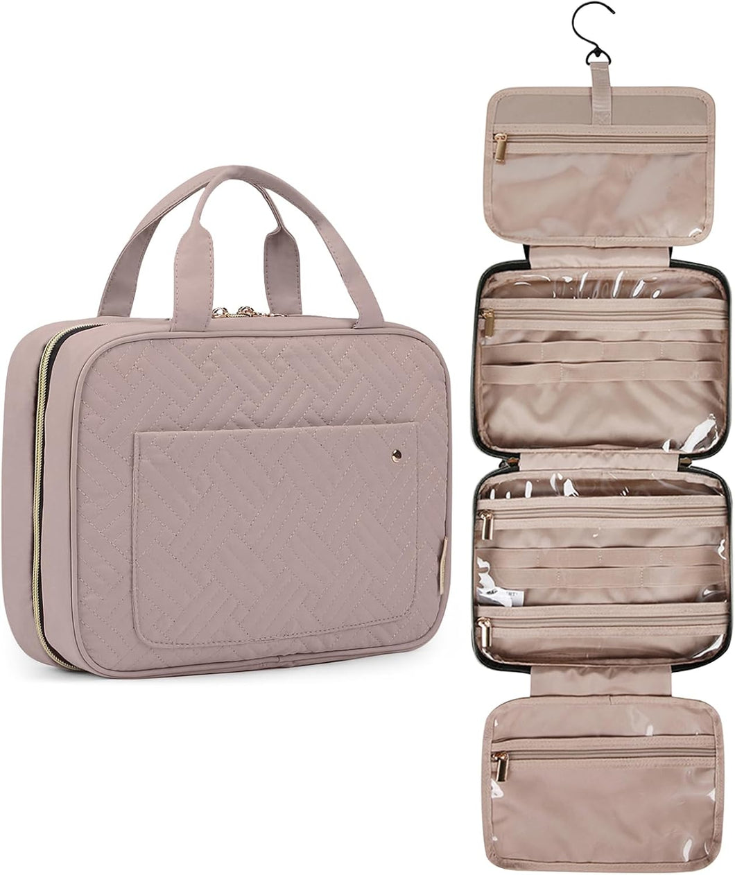 Neceser de viaje con gancho para colgar, a22  bolsa de cosméticos de maquillaje resistente al agua