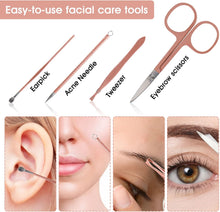 Cargar imagen en el visor de la galería, Juego portátil de cortaúñas y herramientas de belleza, juego de manicura martensítica de acero inoxidable rosa dorado 12 en 1 a19
