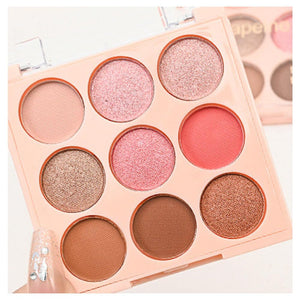 Paleta de sombras de ojos de 9 colores, paleta de sombra de ojos neutra, sombra de ojos neutra altamente pigmentada, resistente al agua, a22 maquillaje natural, paleta de sombra de ojos de viaje