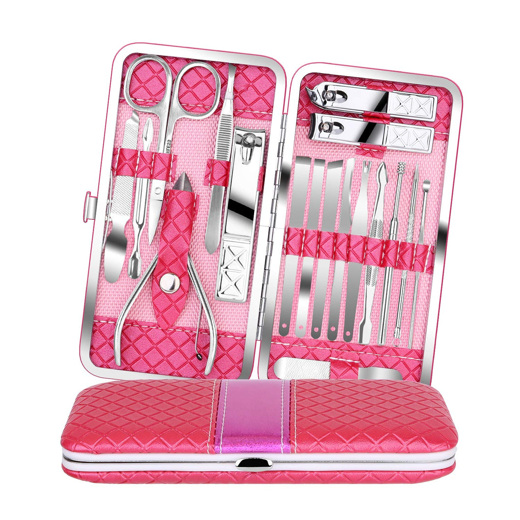 Teamkio Juego de manicura de pedicura, juego de cortaúñas de pedicura, kit de higiene de viaje