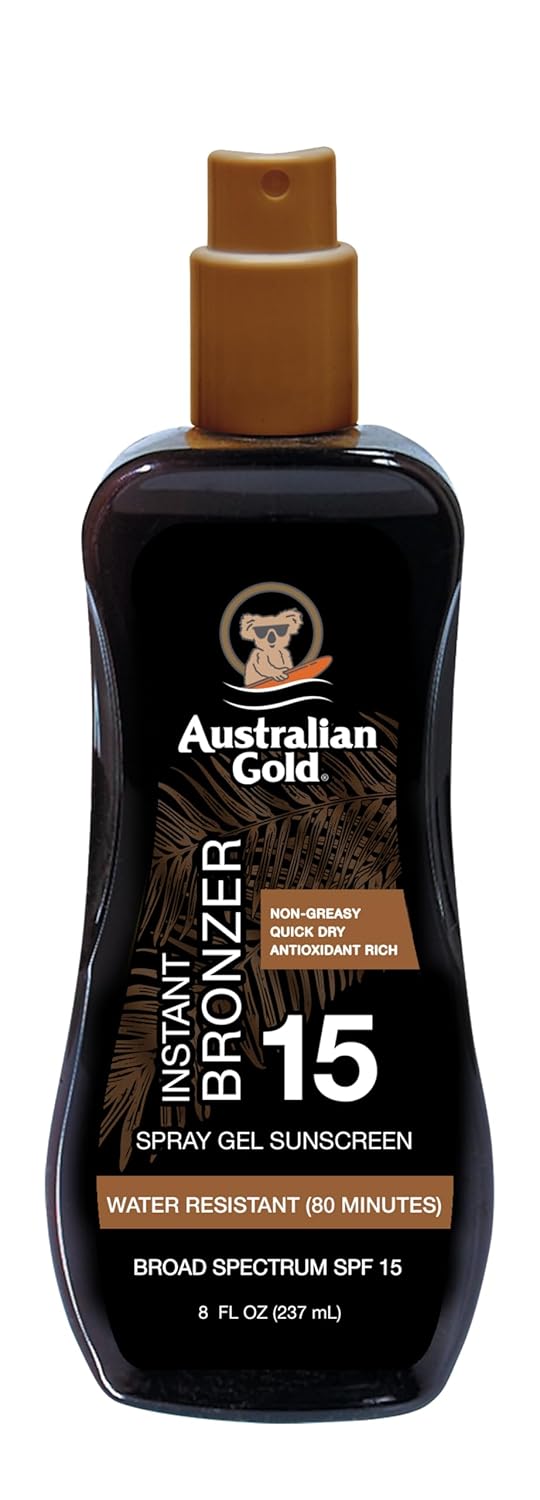 Protector solar en gel en aerosol con bronceador instantáneo SPF 15, 8 onzas
