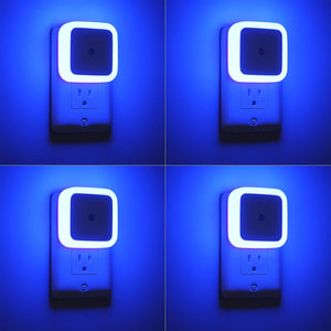 Sujeet Paquete de 4 luces nocturnas azules, luces nocturnas enchufables a la pared LN23