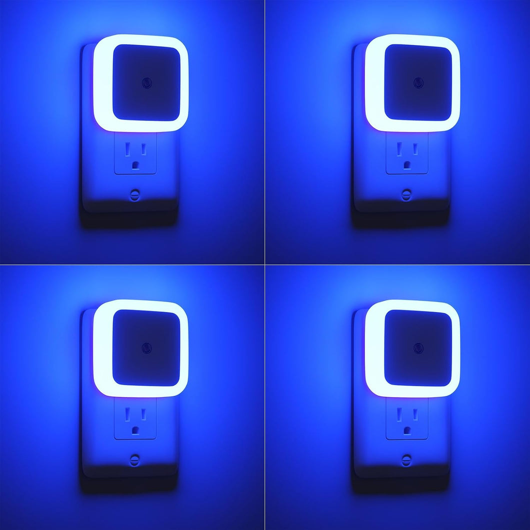 Sujeet Paquete de 4 luces nocturnas azules, luces nocturnas enchufables a la pared LN23