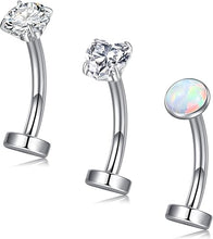 Cargar imagen en el visor de la galería, JFORYOU Anillo de Ombligo Clicker Corazón Flotante de Ópalo Piercing
