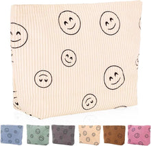Cargar imagen en el visor de la galería, Bolsa de cosméticos Bolsa de maquillaje Preppy Cute Corduroy
