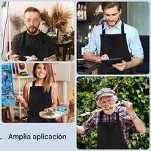 Cargar imagen en el visor de la galería, Delantales profesionales, 100 % de hilado con 2 bolsillos
