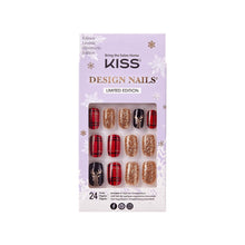 Cargar imagen en el visor de la galería, KISS Uñas postizas de edición limitada de diseño especial, estilo &quot;milagro de Navidad&quot;, cuadrado mediano multicolor, con pegamento de uñas a22 , mini lima, barra de manicura y 24 uñas postizas
