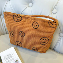 Cargar imagen en el visor de la galería, Bolsa de cosméticos Bolsa de maquillaje Preppy Cute Corduroy Neceser para mujeres esenciales de viaje a22 , Marr

