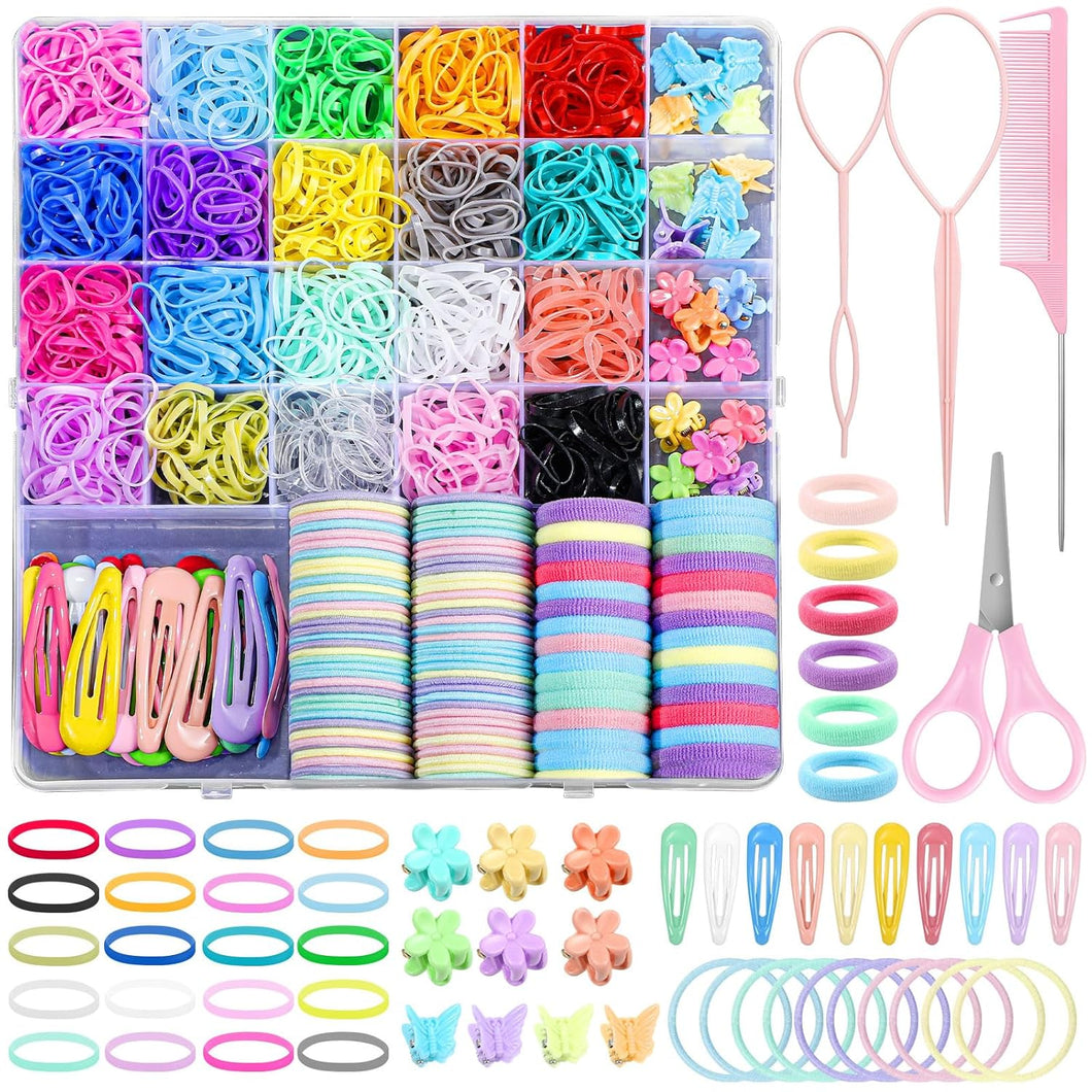 Accesorios para el cabello para niña,  A21 ,1543 piezas de bandas elásticas para el cabello