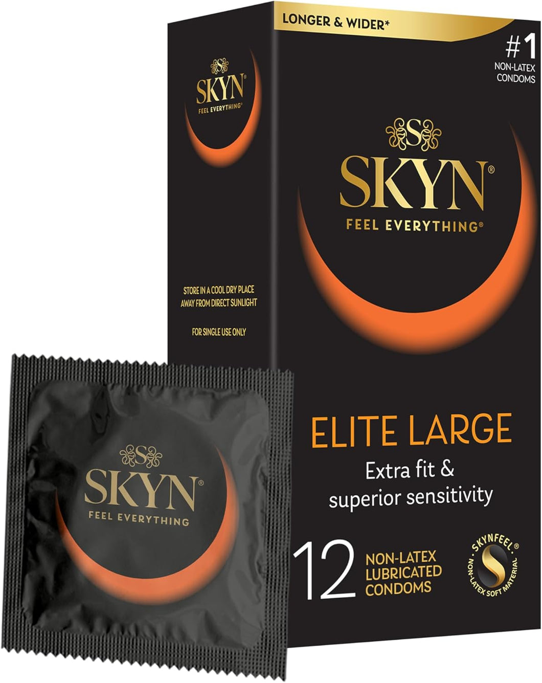 SKYN Elite - Condones lubricados grandes sin látex