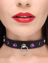 Cargar imagen en el visor de la galería, Collar Bdsm con diamantes de imitación, amatista a24

