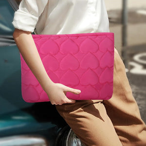 Bolsa de cosméticos Bolsa de maquillaje Preppy Cute Corduroy Neceser para mujeres esenciales de viaje, rosa (Rosy Heart),  Cara de moda