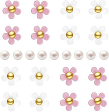 Cargar imagen en el visor de la galería, a22,Dijes para zapatos 24 piezas de dijes de flores con diamantes
