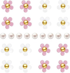 a22,Dijes para zapatos 24 piezas de dijes de flores con diamantes