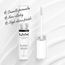 Cargar imagen en el visor de la galería, NYX MAQUILLAJE PROFESIONAL Brillo de mantequilla, brillo de labios no pegajoso, brillo - de azúcar (transparente) A19
