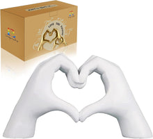 Cargar imagen en el visor de la galería, Decoración blanca, escultura de manos de corazón para decoración de sala de estar A19

