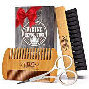 Juego de peine y cepillo para barba de hombre q1