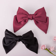 Cargar imagen en el visor de la galería, Accesorios para el cabello con lazo de satén a21 , pasadores grandes de color rojo y negro
