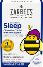 Cargar imagen en el visor de la galería, Zarbee&#39;s Naturals para dormir para niños con melatonina, 30 tabletas
