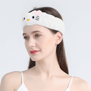 Diadema de spa Kawaii para lavar la cara, bonita diadema blanca para maquillaje, lavado, fiesta,A22 diadema suave para mujeres y niñas