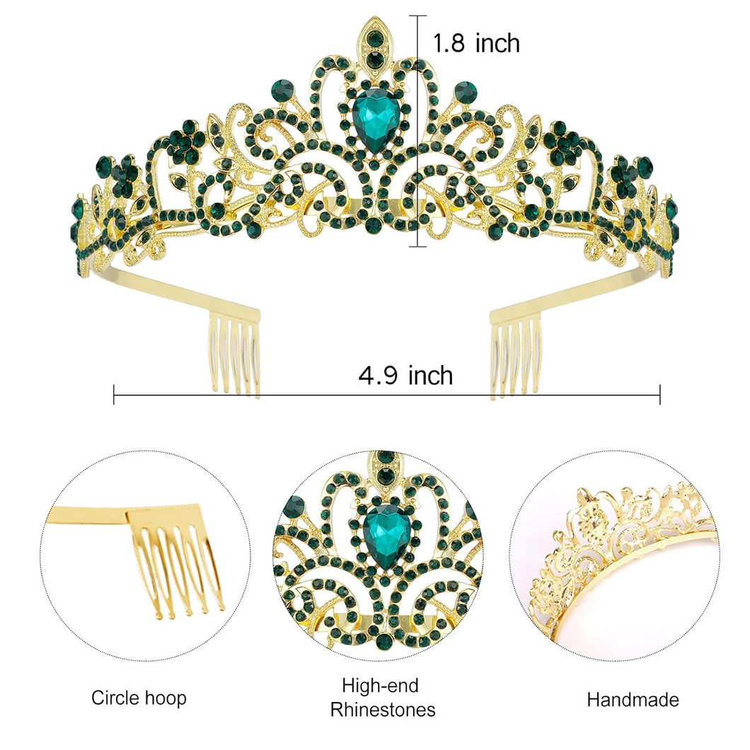 Tiara de coronas de princesa de cumpleaños para niñas,