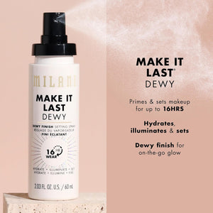 Milani Make It Last Dewy - Spray fijador de acabado húmedo