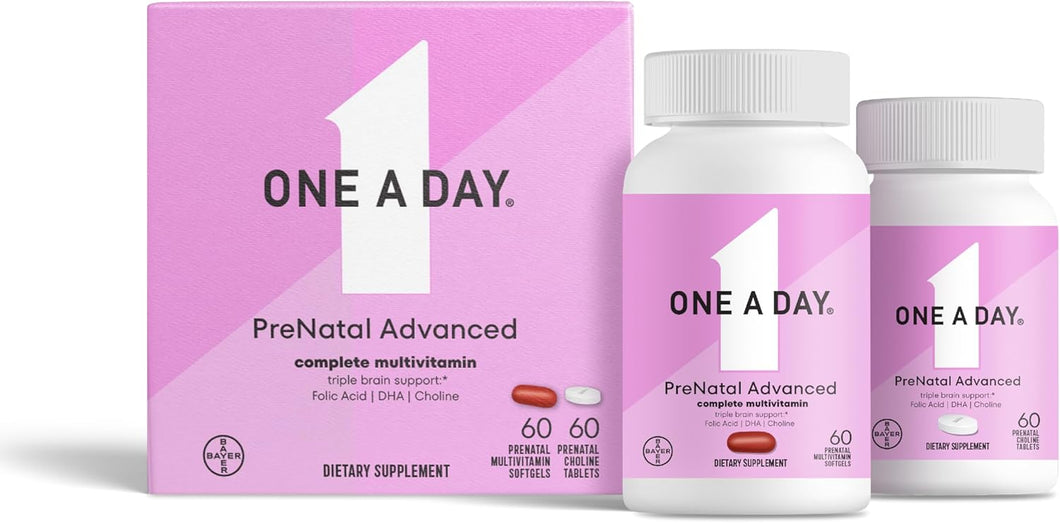 One A Day Multivitamínico completo prenatal avanzado para mujer con soporte cerebral A24