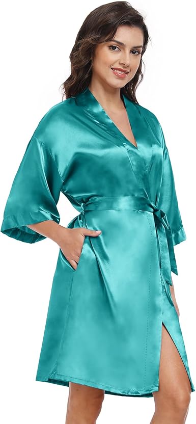 Bata de baño corta y ligera para mujer