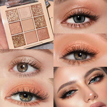 Cargar imagen en el visor de la galería, Paleta de sombras de ojos color champán oro rosa champán, paleta de sombra de ojos rosa altamente pigmentada, brillo nude, sombras de ojos brillantes de larga duración, a22  impermeable, mezclable
