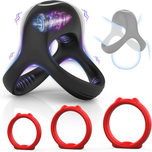 Anillo vibrador para el pene con 10 modos de vibración y 3 tamaños diferentes