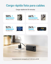 Cargar imagen en el visor de la galería, Anker Cargador portátil de 20.000 mAh con cable USB-C integrado, batería de carga rápida máxima de 87 W para laptop, 2 USB-C y 1 USB-A
