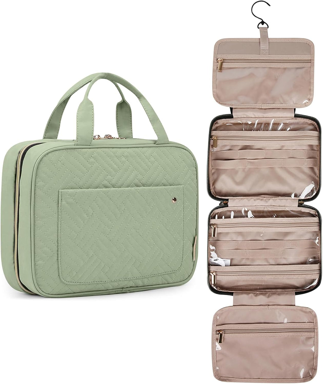 Neceser de viaje con gancho para colgar, a22 bolsa de cosméticos de maquillaje resistente al agua
